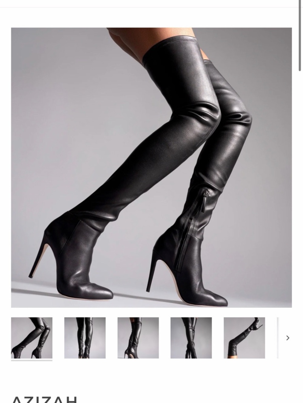 Black Over-the-Knee Leather Stiletto Boots